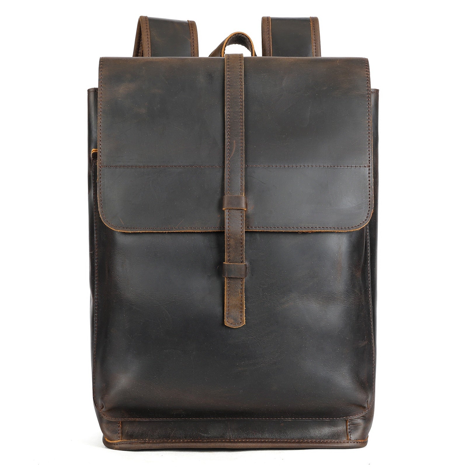 Leder Pferd Leder Outdoor Tasche Große Kapazität Freizeit Laptop Reise Rucksack 0