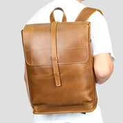 Leder Pferd Leder Outdoor Tasche Große Kapazität Freizeit Laptop Reise Rucksack 1