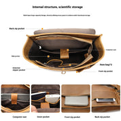 Leder Pferd Leder Outdoor Tasche Große Kapazität Freizeit Laptop Reise Rucksack 2