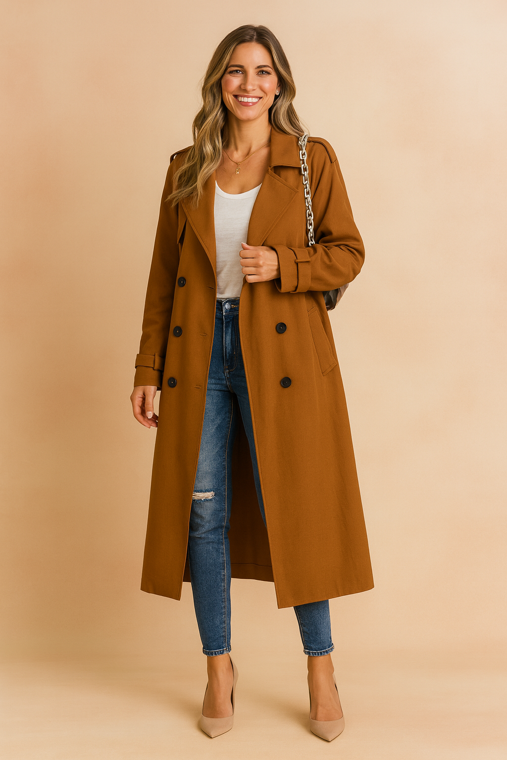 Lena | Langer Trenchcoat im Urban Style 1