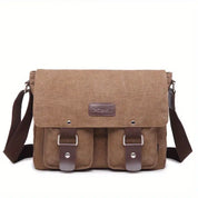 Max | Vintage Canvas Leder Schultertasche für Männer