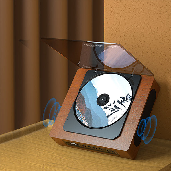 Melodica ™ | Bluetooth -Retro -CD -Player mit Typ C -Port | Vintage -Design mit modernen Funktionen für die Nutzung von Zuhause und Büro 0