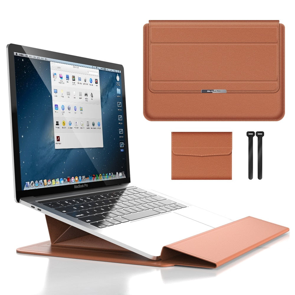 3-in-1 wasserdichte Laptophülle mit schockresistentem Design und Zubehörspeicher-Eleganter MacBook-Koffer für Reise und Büro-4