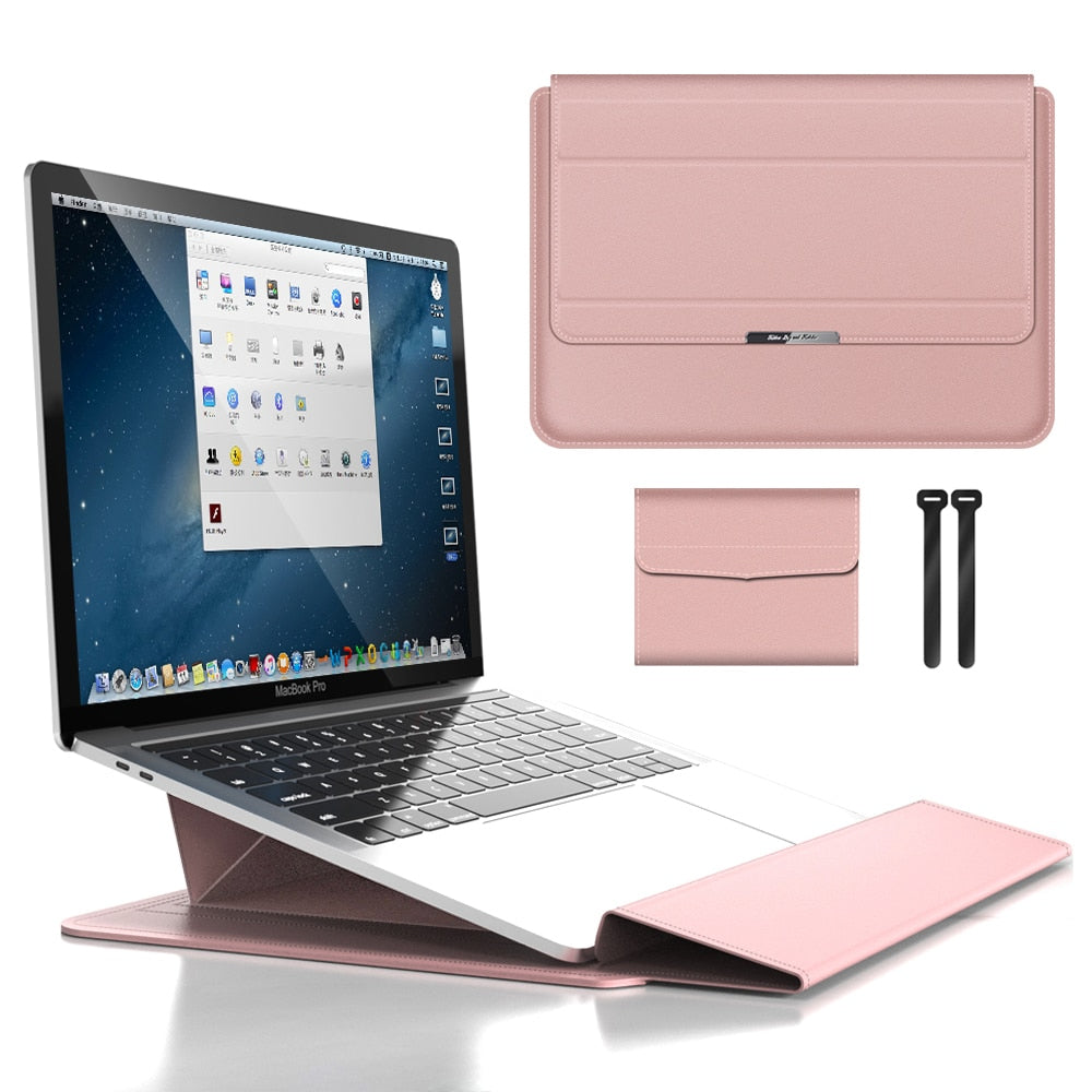 3-in-1 wasserdichte Laptophülle mit schockresistentem Design und Zubehörspeicher-Eleganter MacBook-Koffer für Reise und Büro-6