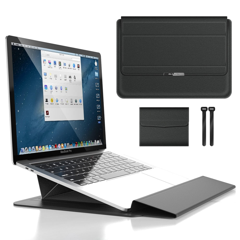 3-in-1 wasserdichte Laptophülle mit schockresistentem Design und Zubehörspeicher-Eleganter MacBook-Koffer für Reise und Büro-2
