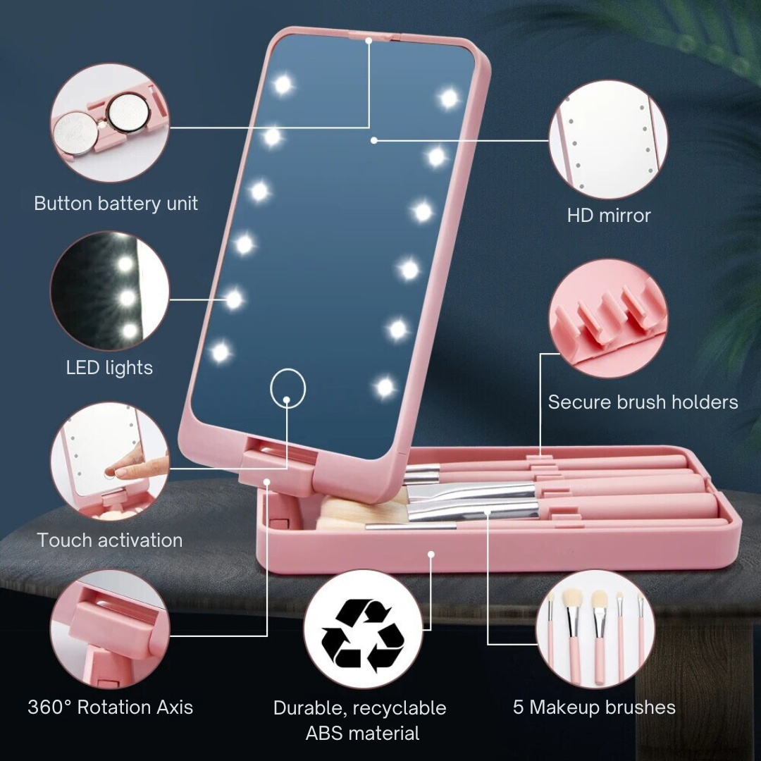 Rosalie | Stilvolles und praktisches Reise-Make-up-Pinselset