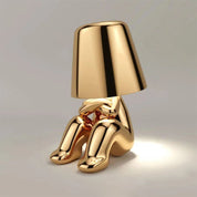 Mistero | Goldene skulpturale Tischlampe 4