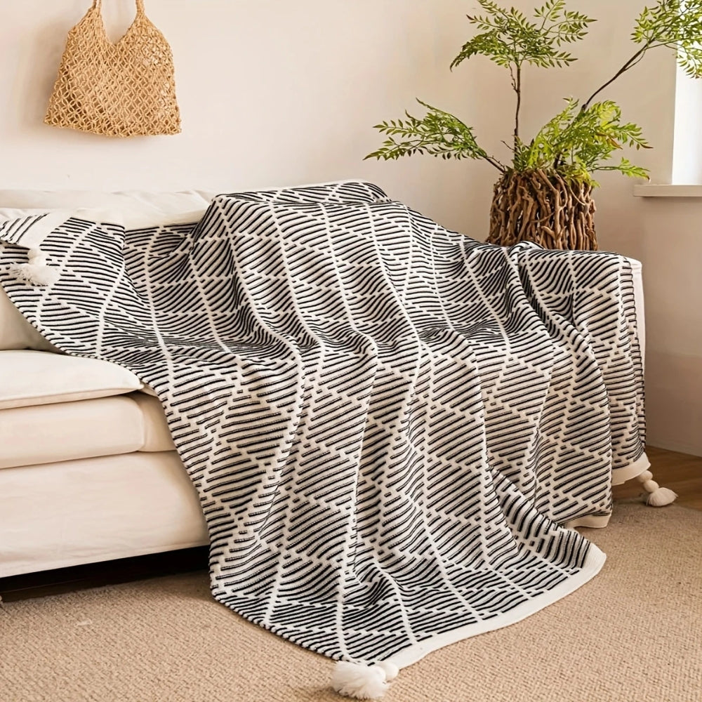 Moderne Kuscheldecke mit Diamantmuster aus Mikrofaser für Bett und Sofa 0