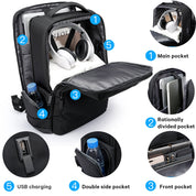 NEUER BANGE 1,56-Zoll-Laptop-Rucksack für Herren, Rucksäcke für Geschäftsreisen mit USB-Ladeanschluss, Weekender-Handgepäck-Rucksack 2