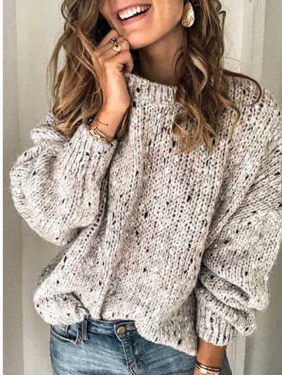 Charlotta | Gemütlicher Lochstrick-Pullover mit Rundhalsausschnitt