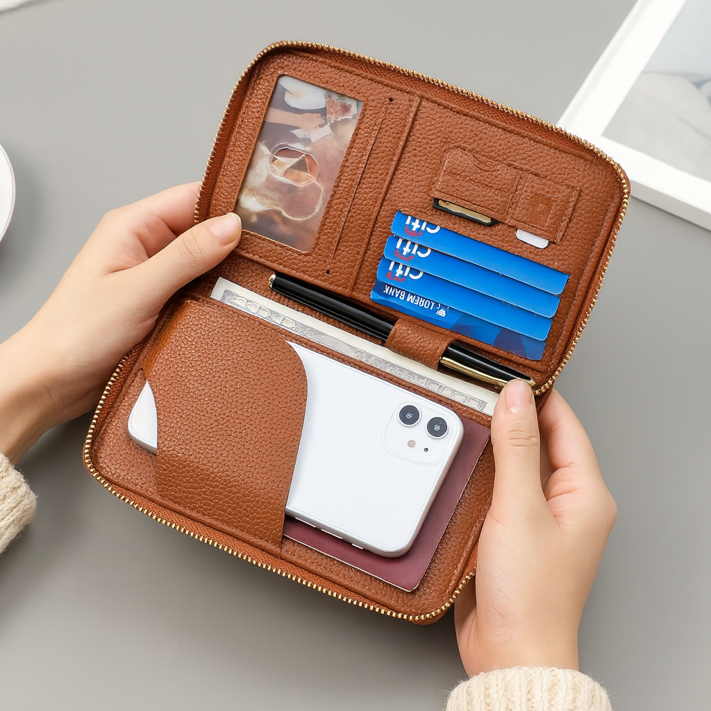 Premium RFID-geschütztes Reiseportemonnaie für ultimativen Schutz