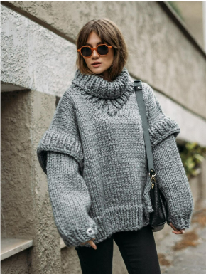 Alina | Kuschelig Oversize Strickpullover für Damen