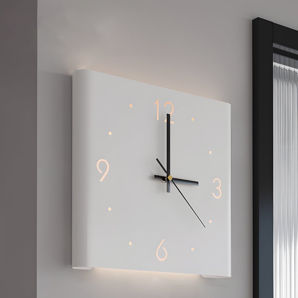 Quadratisch metallstile hinterleuchtete Led -Ecke Wanduhr moderne Wanddekoration 0