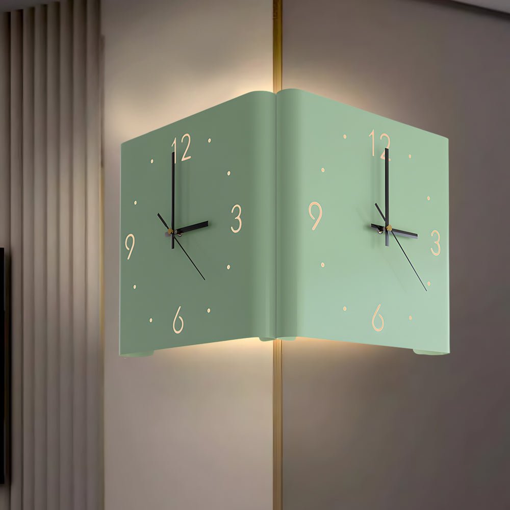 Quadratisch metallstile hinterleuchtete Led -Ecke Wanduhr moderne Wanddekoration 11