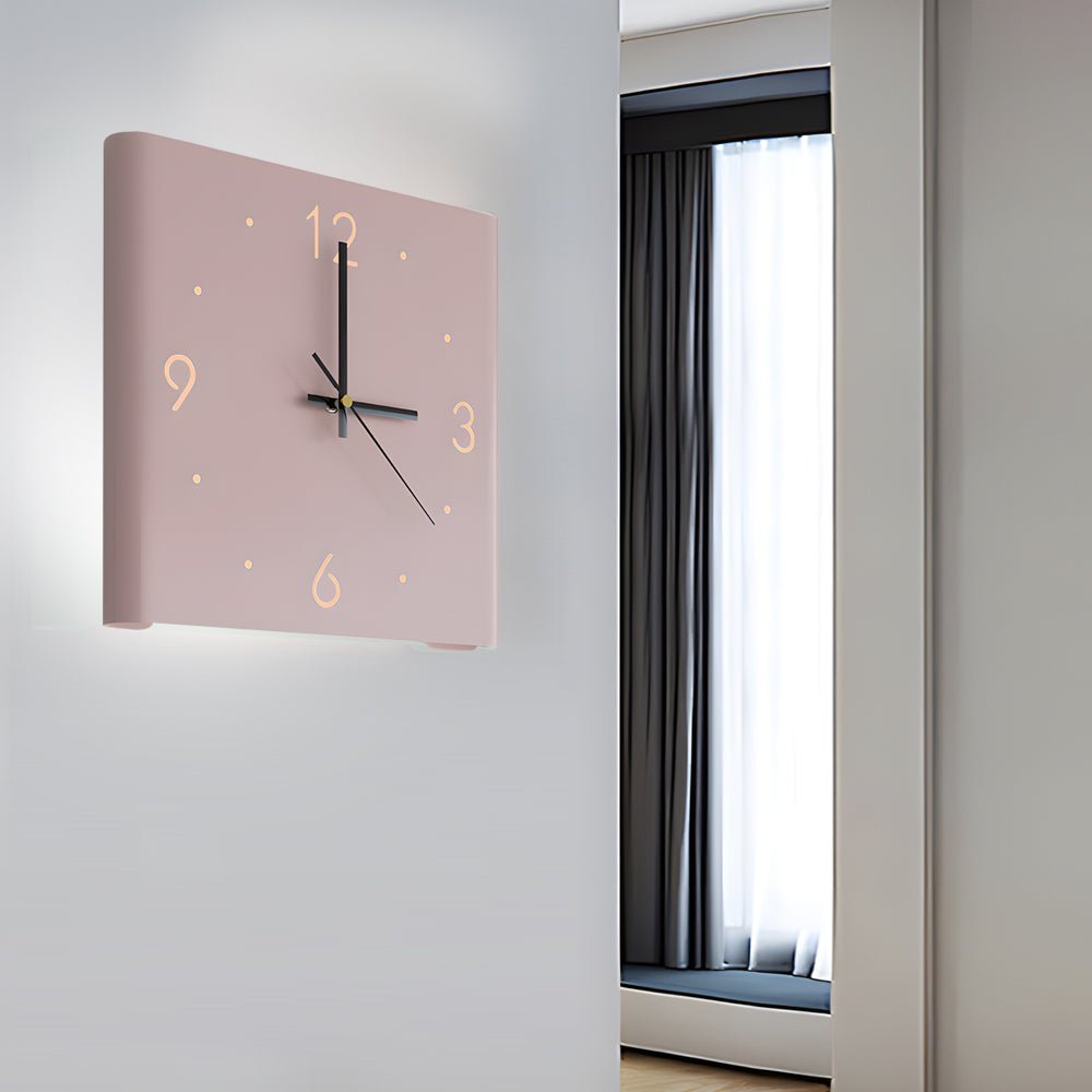 Quadratisch metallstile hinterleuchtete Led -Ecke Wanduhr moderne Wanddekoration 6