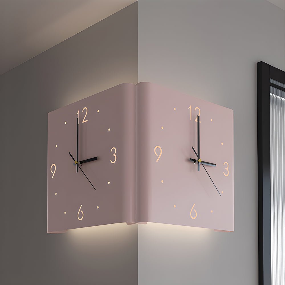 Quadratisch metallstile hinterleuchtete Led -Ecke Wanduhr moderne Wanddekoration 7