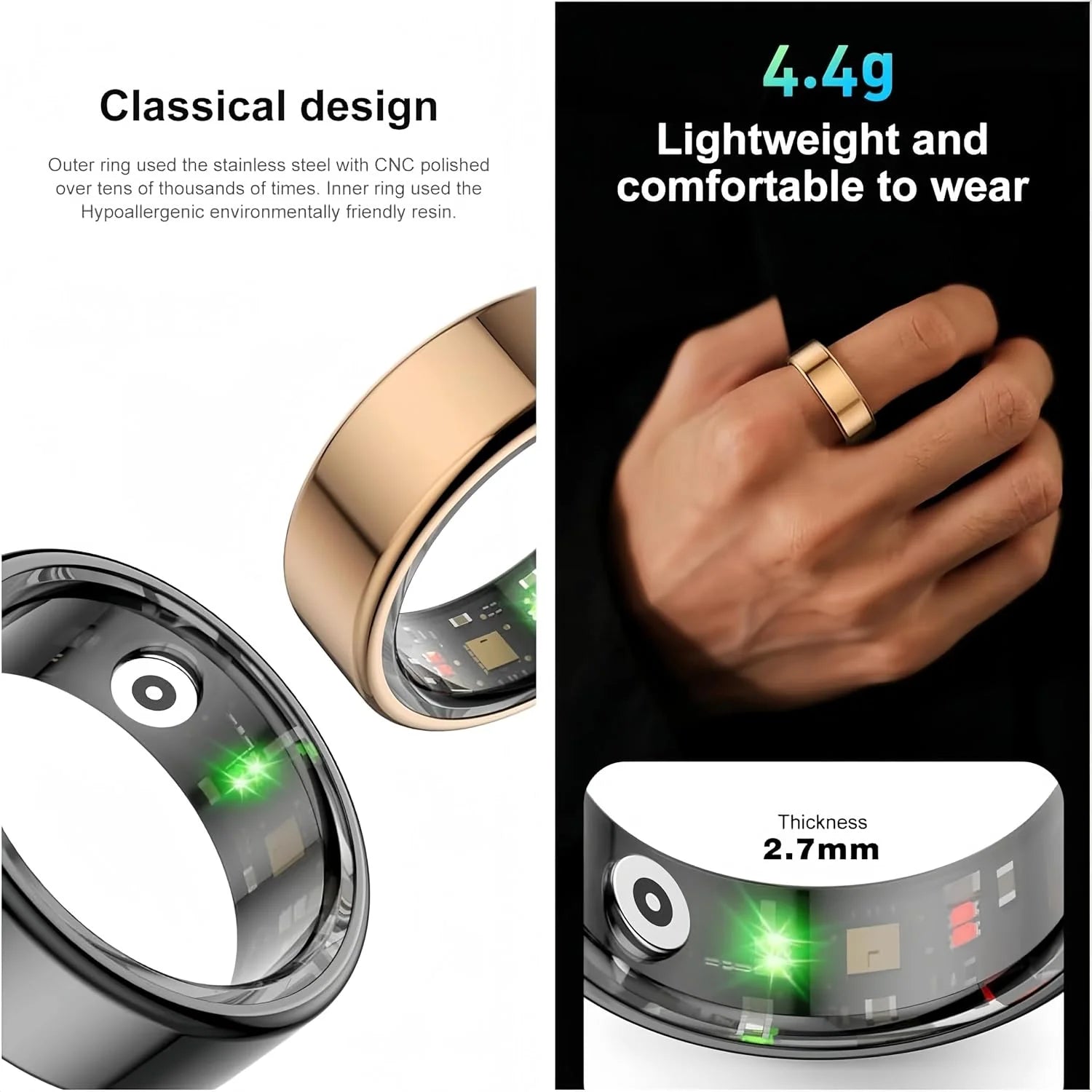 RingFit™ - Intelligenter Fitness-Tracker-Ring 0