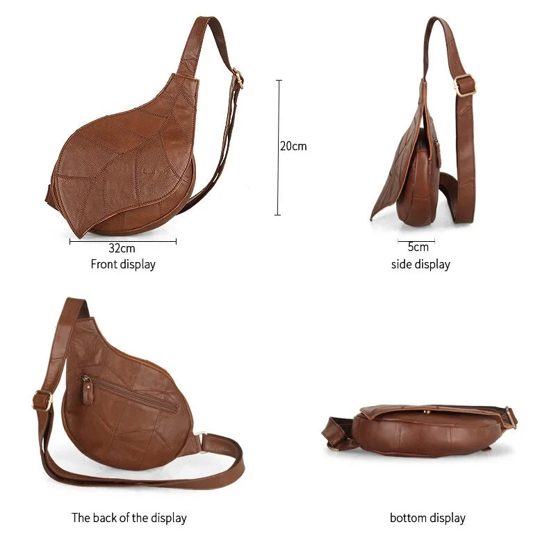 Sophie | Damentasche aus Leder in Blattform als Crossbody-Schultertasche