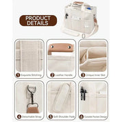 Max | Canvas Crossbody Messenger Reisetasche mit Multi-Taschen