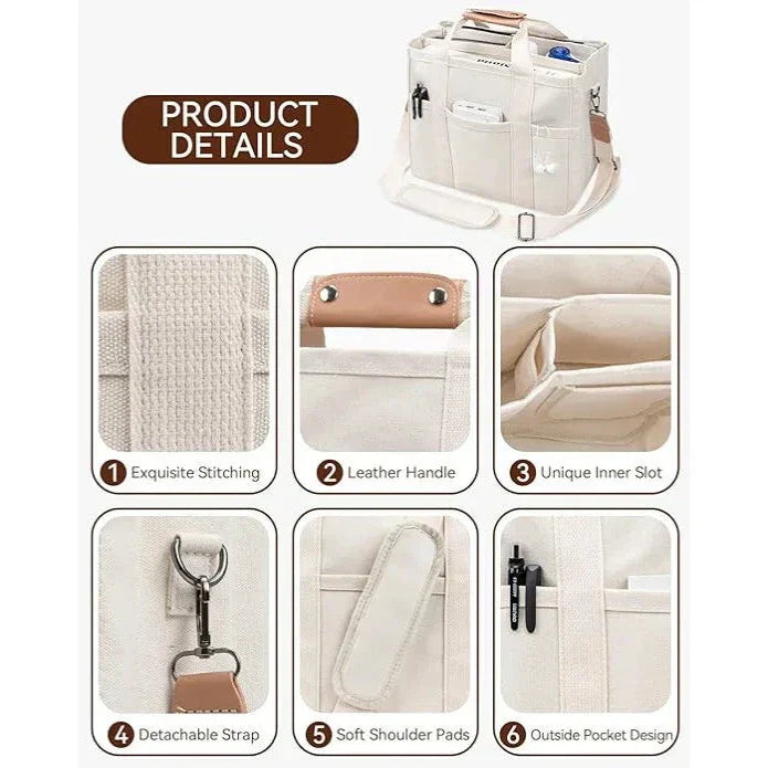 Max | Canvas Crossbody Messenger Reisetasche mit Multi-Taschen