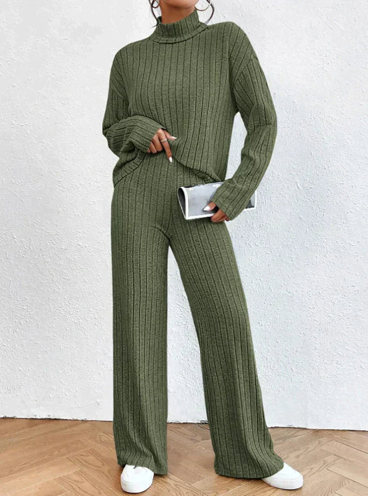 Strick-Turtleneck- und Hosen-Set für Frauen - Shaira