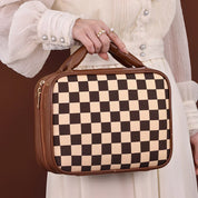 Sophia | Luxus Karierter Geräumiger Kosmetik Organizer