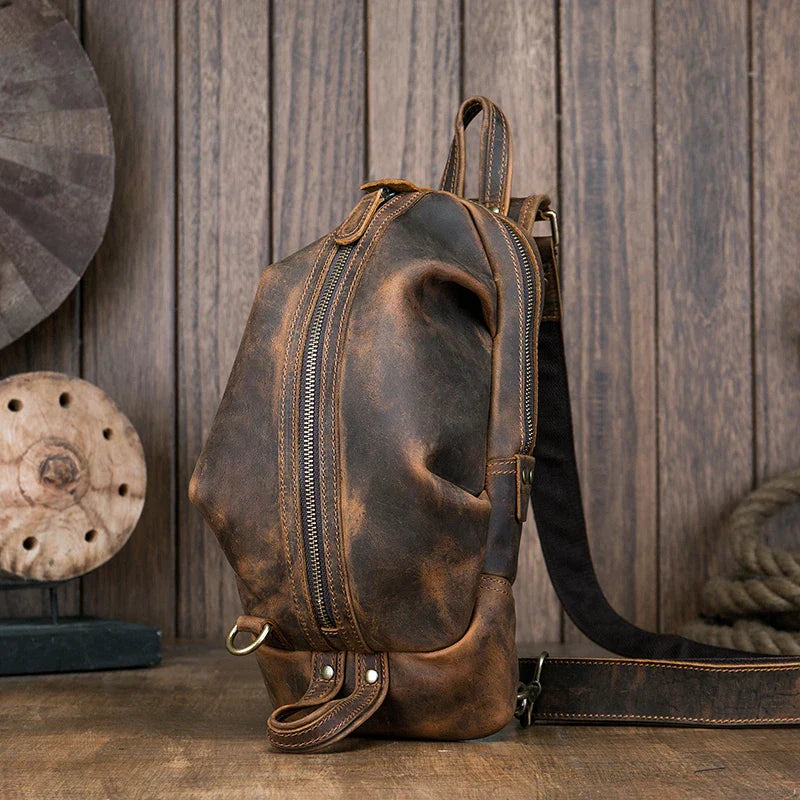 Oscar | Retro Leder Reisekreuzkörper Umhängetasche