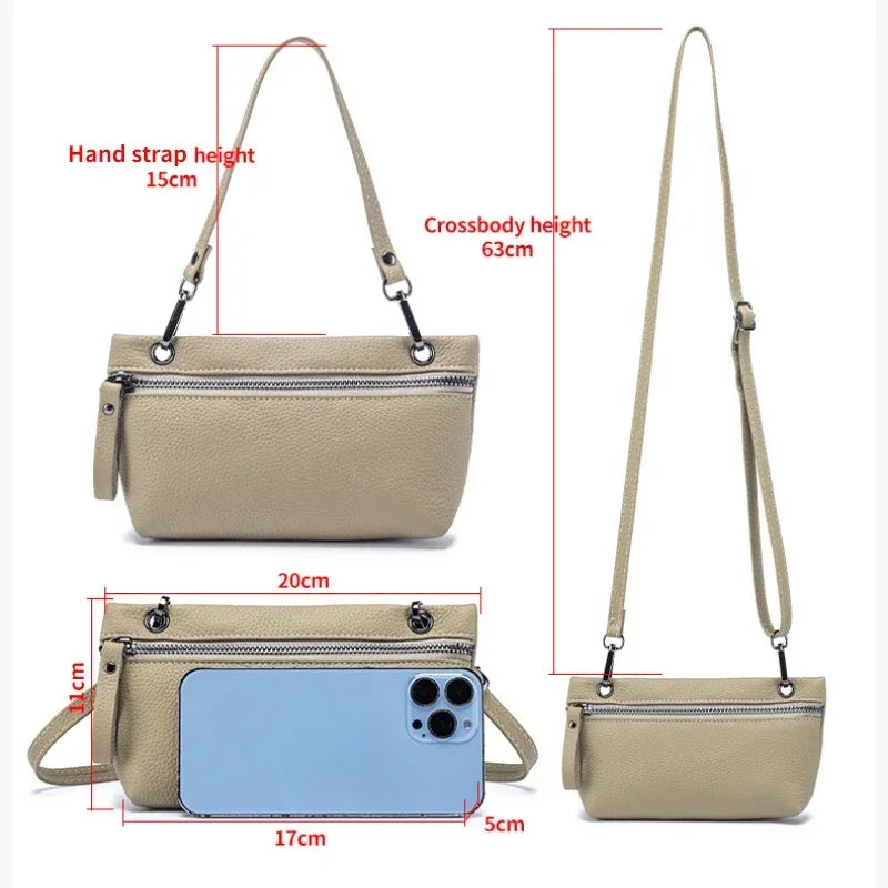 Elena | Kleine kompakte Schultertasche aus Kunstleder