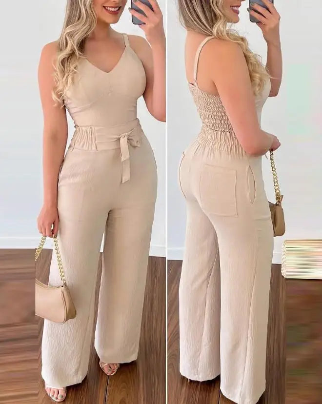 Sadie | Rüschen Zweiteiliger Jumpsuit-Set