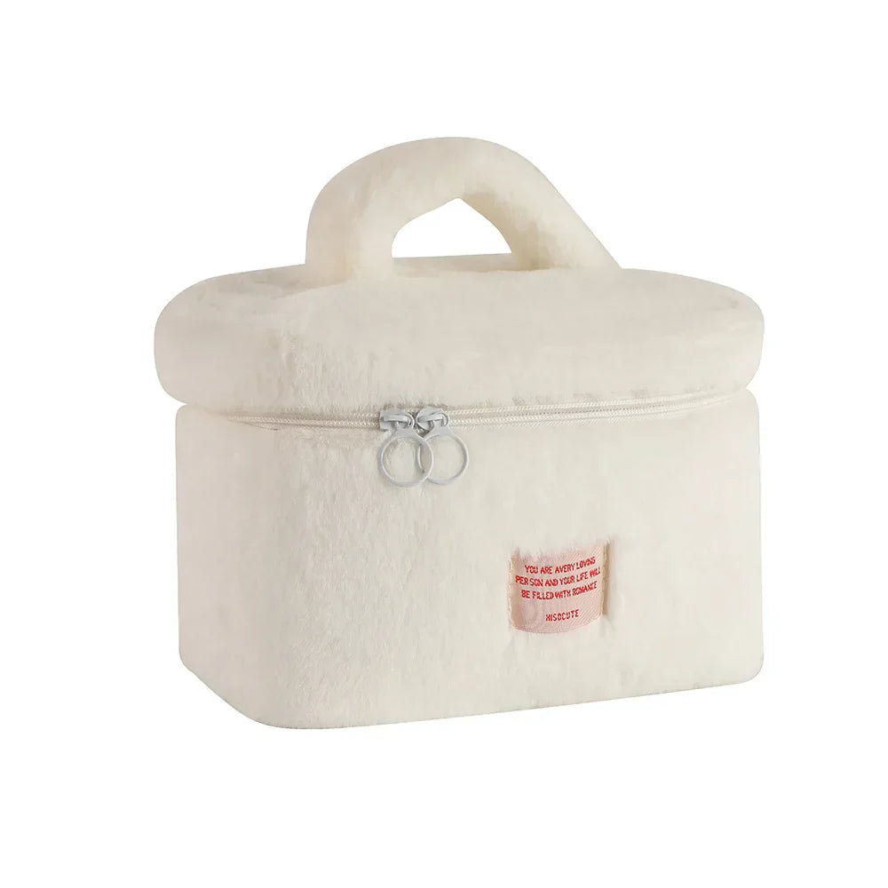 Aliya | Damen Kosmetiktasche Organizer mit großer Kapazität aus Plüsch