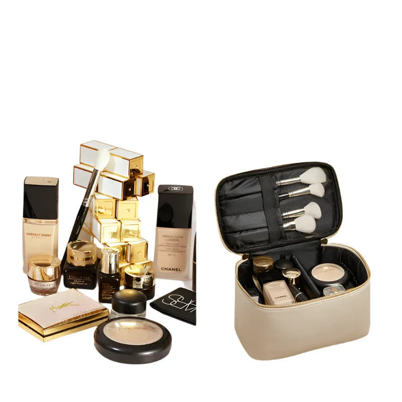 Dalia | Damen Deluxe Leder Reise Kosmetiktasche