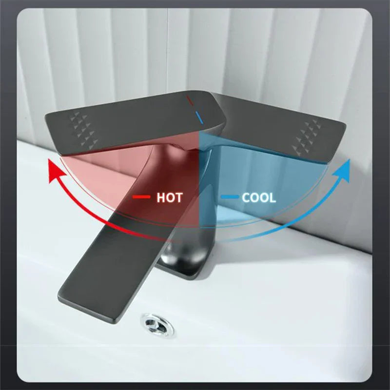  Badezimmerhahn -hochwertiges Metall, Wasserunterricht, Kratzerresistent, einfache Installation, modernes Design-4