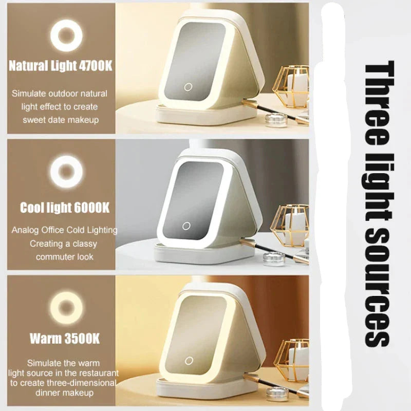 Kori | Tragbarer LED-beleuchteter Spiegel Reise-Make-up-Tasche