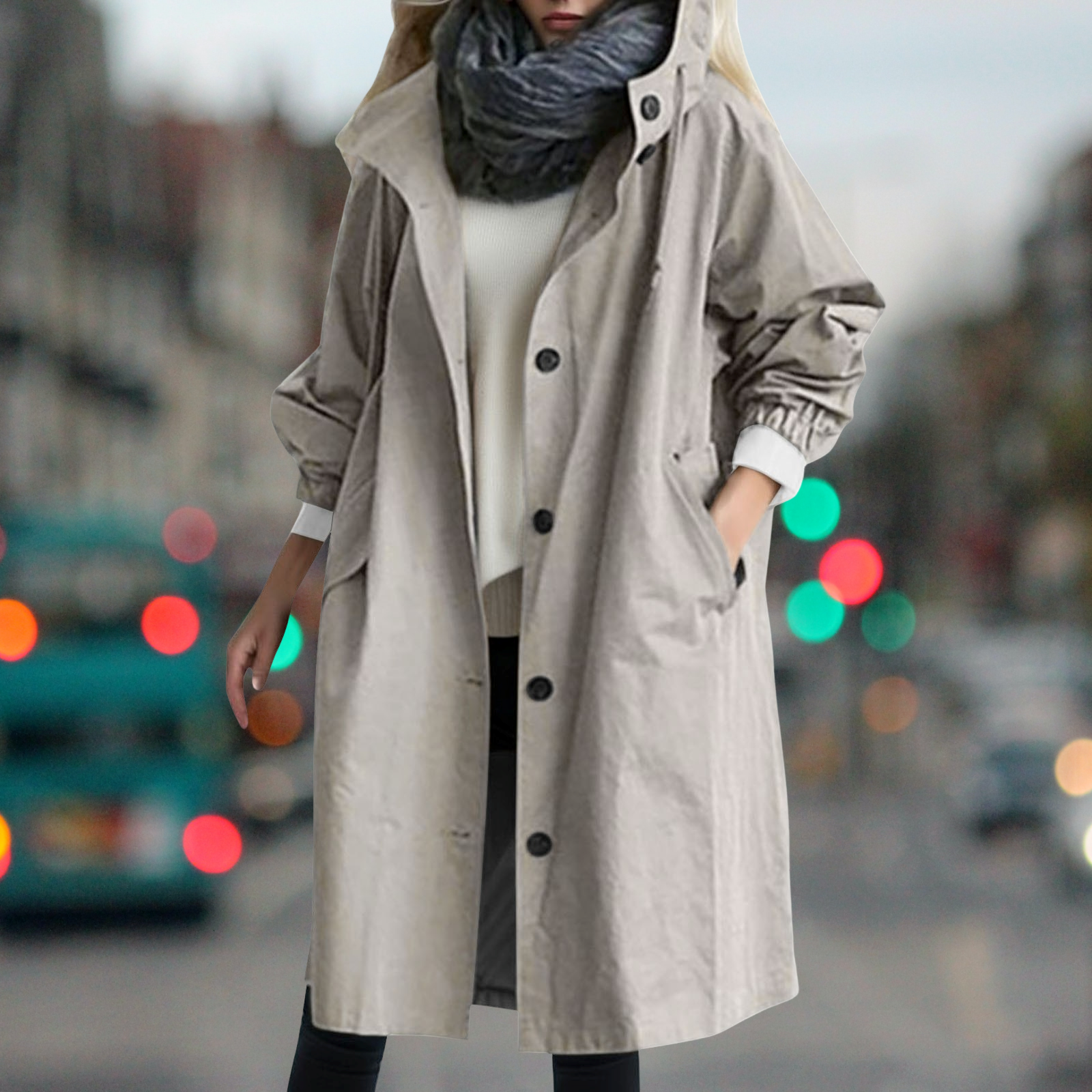 HANNA | Warmer Lässige Übergangsjacke Trenchcoat