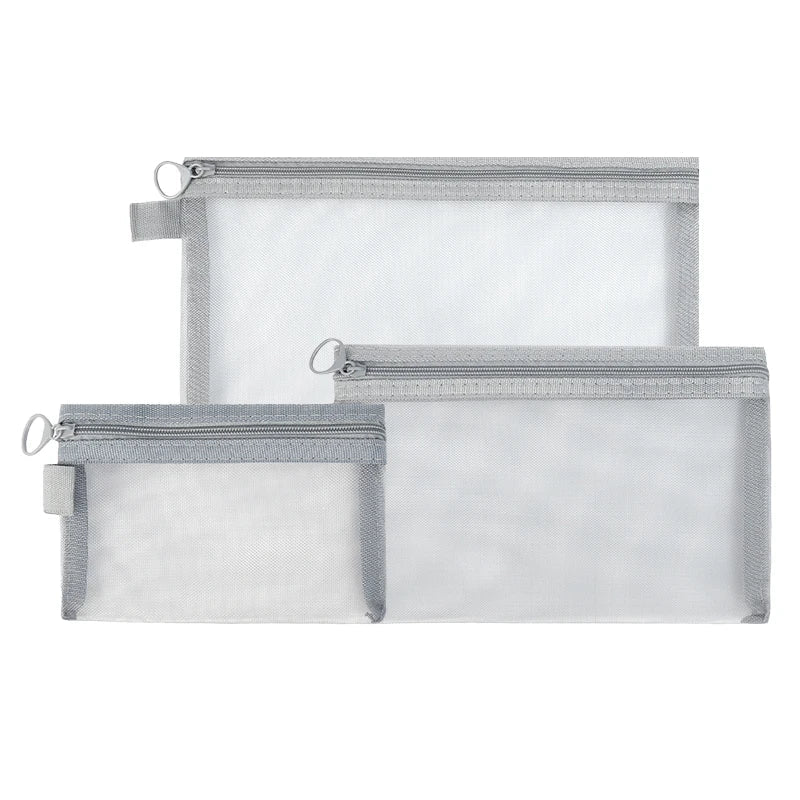 Keily | 3-teiliges Nylon-Mesh Kosmetik- und Toilettenbeutel-Set