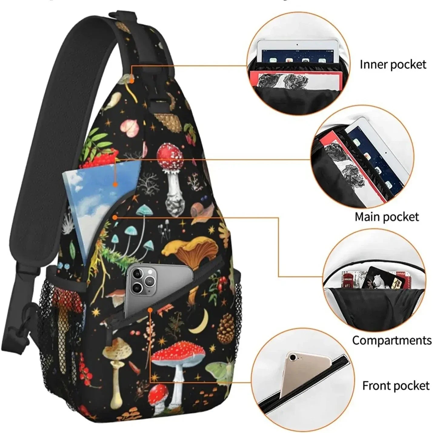 Mila | Pilzprint Umhängetasche