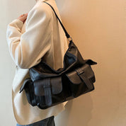 Ella | Große Kapazität Punk Leder Umhängetasche Motorrad