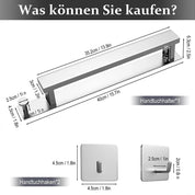  Handtuchregal -Selbstadhäsive Design mit silbernen Schwarz -Finish-6