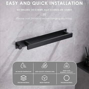  Handtuchregal -Selbstadhäsive Design mit silbernen Schwarz -Finish-3