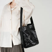 Noah | Echte Leder Geplooide Emmer Crossbody Messenger Tasche