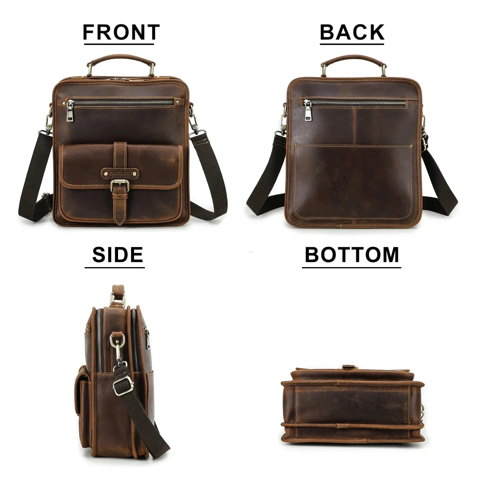 Lucas | Leder Crossbody Messenger Umhängetasche