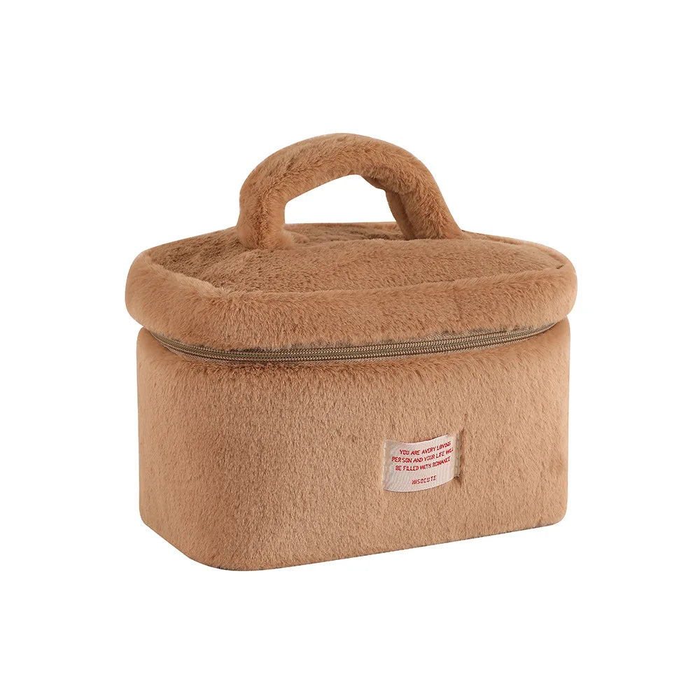 Aliya | Damen Kosmetiktasche Organizer mit großer Kapazität aus Plüsch