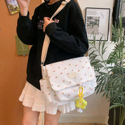 Eva | Damen Blumen Canvas Schultertasche