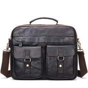 Max | Echte Leder Aktentasche Crossbody Messenger Reisehandtasche