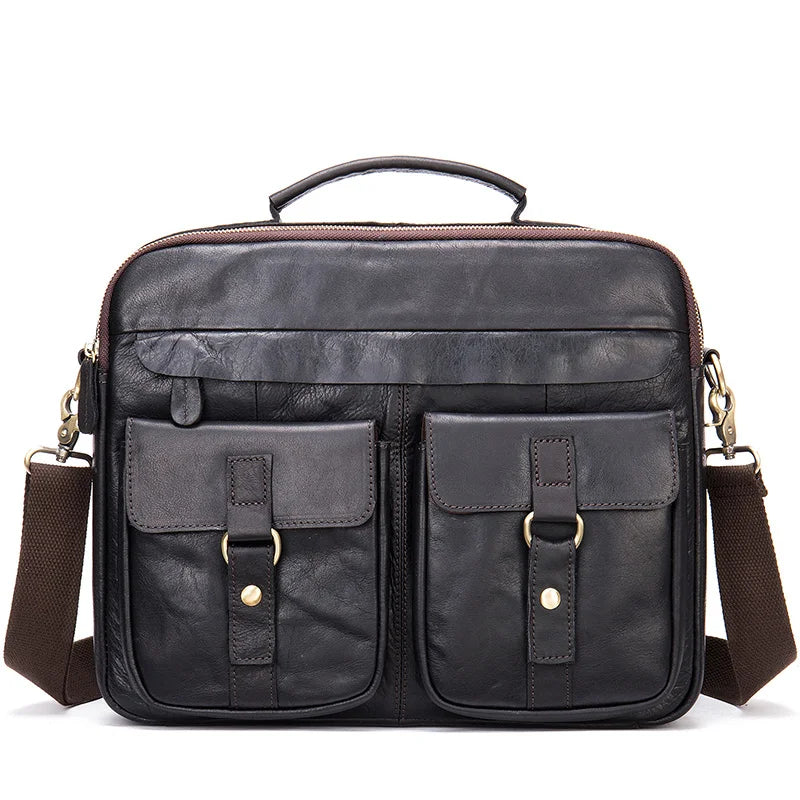 Max | Echte Leder Aktentasche Crossbody Messenger Reisehandtasche