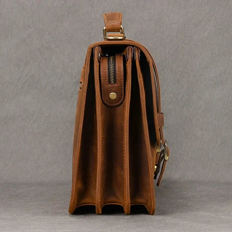 Daniel | Herren Leder Crossbody Messenger Laptoptasche Reisetasche