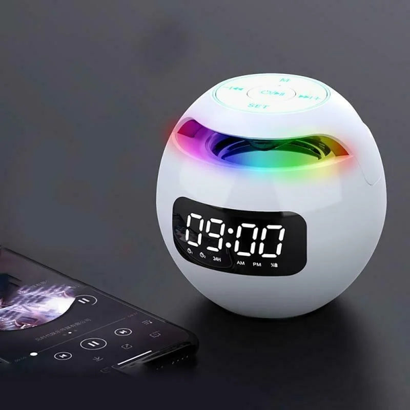 Multifunktionaler Bluetooth -Weckerlautsprecher mit LED -Display und farbenfrohe Nachtlicht - 2200 mAh Akku-3