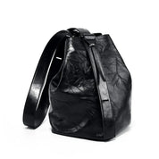 Noah | Echte Leder Geplooide Emmer Crossbody Messenger Tasche