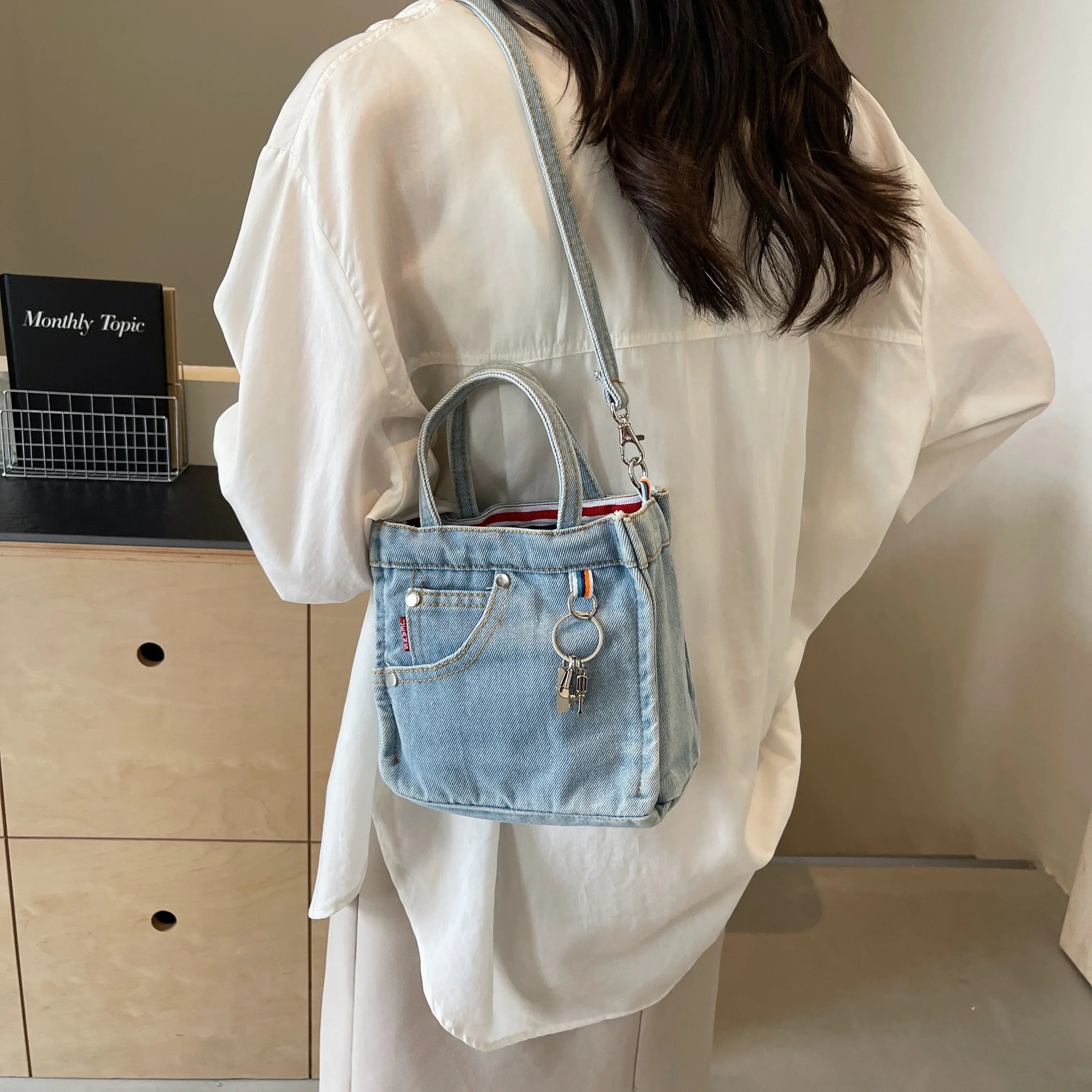 Eva | Stilvolle Denim Mini Crossbody Schultertasche