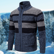 Marzell | Winterwarmer Herrenpullover Gestreifter Look